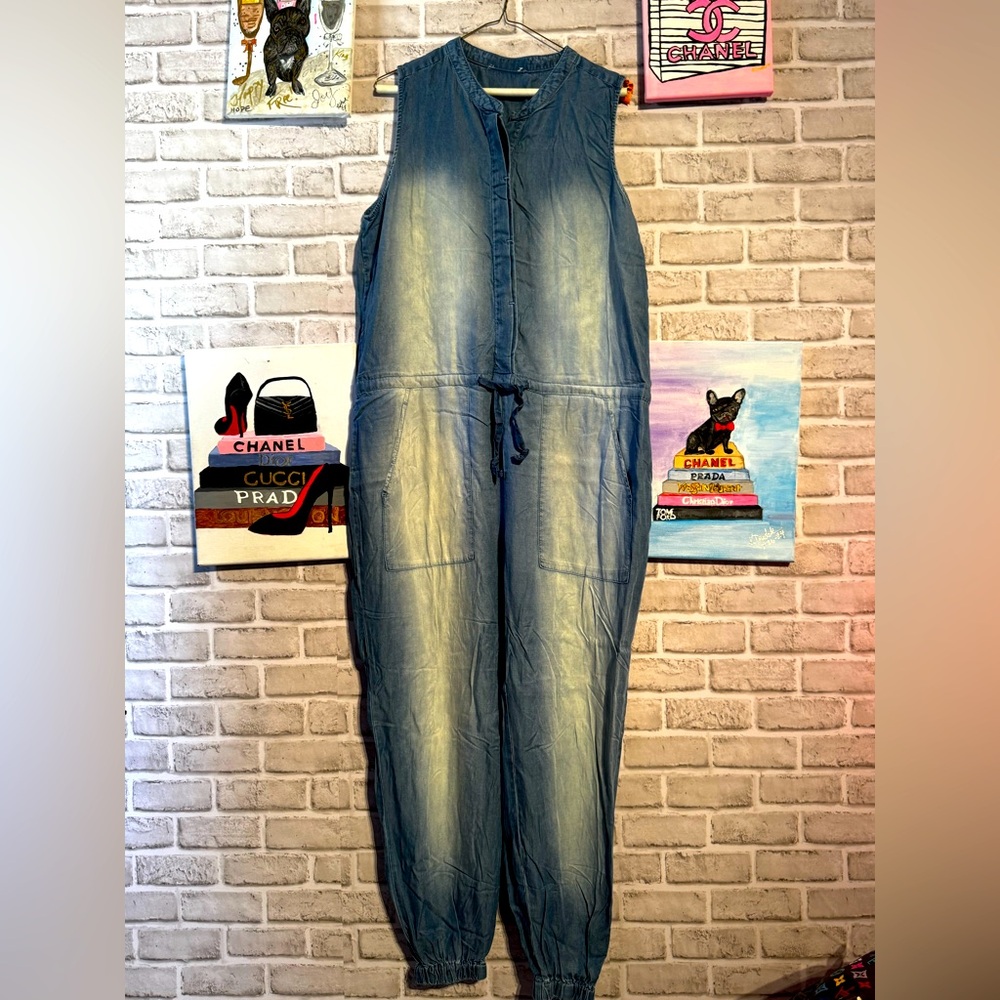 Denim Sleeveless Midi Dress